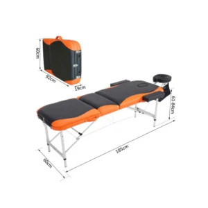 Φορητό Αναδιπλούμενο Επαγγελματικό Κρεβάτι - Κλίνη Μασάζ Φυσικοθεραπείας 3 Ζωνών Χρώματος Πορτοκαλί HOMCOM 700-039 - Image 9
