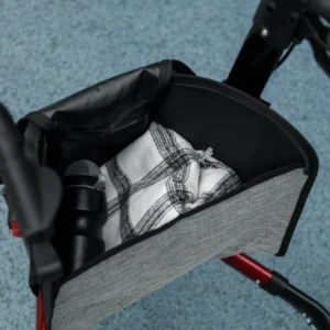 Ρολό ρυθμιζόμενου ύψους HOMCOM με 3 ρόδες και θήκη αποθήκευσης, σε αλουμίνιο, 68x68x86,5-99 cm, κόκκινο 712-056V00RD - Image 7