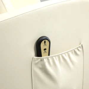 Πολυθρόνα HOMCOM Lift με τηλεχειριστήριο και ανακλινόμενη πλάτη 145°, ψεύτικο δέρμα σε κρεμ χρώμα 713-066V90WT - Image 5