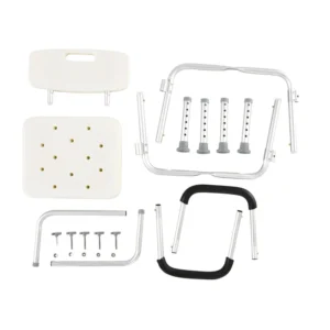 Αντιολισθητική Καρέκλα Μπάνιου με Ρυθμιζόμενο Ύψος HOMCOM 72-0007 - Image 4