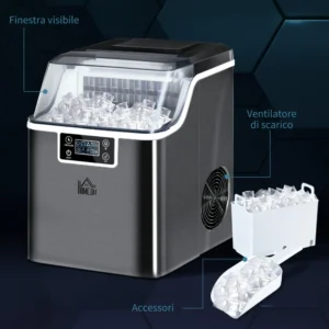 Ice Maker 20 kg σε 24 ώρες, 24 κύβοι σε 14-18 λεπτά και σύστημα αυτοκαθαρισμού, μαύρο 800-139V90BK - Image 3