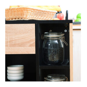 Τροχήλατο Ξύλινο Πολυλειτουργικό Ντουλάπι Κουζίνας 76.5 x 40 x 82 cm HOMCOM 801-077 - Image 2