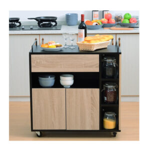 Τροχήλατο Ξύλινο Πολυλειτουργικό Ντουλάπι Κουζίνας 76.5 x 40 x 82 cm HOMCOM 801-077 - Image 4