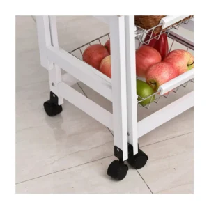 Πολυμορφικό Μεταλλικό Τρόλεϊ Κουζίνας με 1 Συρτάρι και 3 Καλάθια 77.5 x 97.2 x 37 cm HOMCOM 801-125 - Image 4