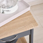 Καρότσι σερβιρίσματος κουζίνας HOMCOM με συρτάρι, 2 ράφια και αφαιρούμενο δίσκο, 37x37x76cm, γκρι 801-127 - Image 6