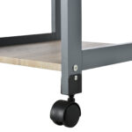 Καρότσι σερβιρίσματος κουζίνας HOMCOM με συρτάρι, 2 ράφια και αφαιρούμενο δίσκο, 37x37x76cm, γκρι 801-127 - Image 7