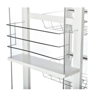 Πολυλειτουργικό Ξύλινο Τρόλεϊ Κουζίνας 83 x 47 x 37 cm HOMCOM 801-130WT - Image 3