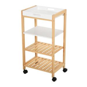 Ξύλινο Τρόλεϊ Κουζίνας με 4 Ράφια 76 x 40 x 30 cm HOMCOM 801-131