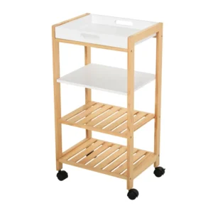 Ξύλινο Τρόλεϊ Κουζίνας με 4 Ράφια 76 x 40 x 30 cm HOMCOM 801-131