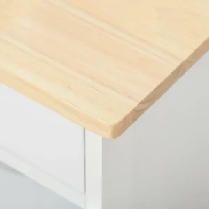 HOMCOM White Wood Kitchen Cart food with Bottle Rack 1 συρτάρι και 3 πόρτες, 67x37x87cm 801-179 - Image 7