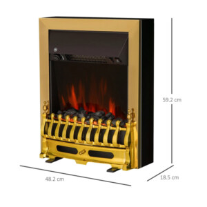 Επιδαπέδιο Ηλεκτρικό Τζάκι με Εφέ Φλόγας 2000 W 48.2 x 18.5 x 59.2 cm HOMCOM 833-889PK 820-043 - Image 3