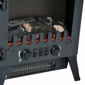 Ηλεκτρικό τζάκι δαπέδου HomCom με ρυθμιζόμενο εφέ φλόγας 900W / 1800W, Μαύρο, 36x25,5x41,5 cm 820-069 - Image 7