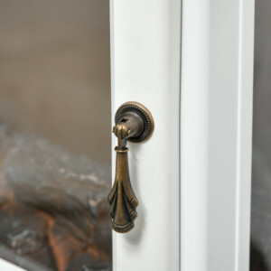 HOMCOM Ηλεκτρικό τζάκι με εφέ φλόγας και 3 ανοιχτές πλευρές ρυθμιζόμενη κάλυψη θερμοκρασίας 20-25m² - Λευκό 820-222V90WT - Image 6