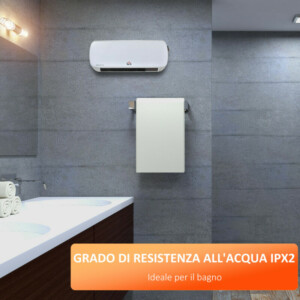 HOMCOM Ηλεκτρικό αερόθερμο τοίχου με τηλεχειριστήριο, ρυθμιζόμενη θερμοκρασία και χρονοδιακόπτη 12 ωρών, Ισχύς 1000W / 2000W 820-254 - Image 4