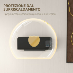 HOMCOM ταλαντευόμενος ανεμιστήρας τοίχου με τηλεχειριστήριο, χρονοδιακόπτη 12 ωρών και 2 λειτουργίες, μαύρο 820-294V90BK - Image 4