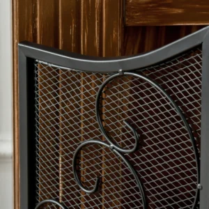 HOMCOM Τζάκι Σπαρκαδόρος 3 Πάνελ σε Μεταλλικό με Πτυσσόμενο Σχέδιο, 66x31x81 cm, Μαύρο 820-392V00BK - Image 7