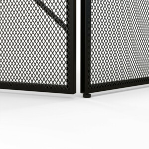 HOMCOM  Προστατευτικό για Τζάκι Πτυσσόμενο με 3 Πάνελ από Ατσάλι με Γεωμετρικό Σχέδιο, 135x1.2x85cm, Μαύρο  820-403V00BK - Image 7