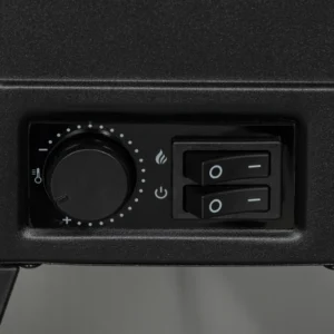 HOMCOM  Ηλεκτρικό Τζάκι 1800W με Εφέ Φλόγας σε 3 Εντάσεις, από Μέταλλο και Γυαλί, 36x21x47 εκ., Μαύρο  820-407V90BK - Image 7