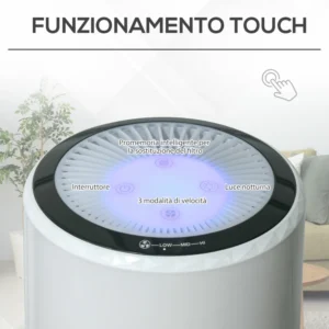 Καθαριστής αέρα HOMCOM με φίλτρο ενεργού άνθρακα HEPA και 3 ταχύτητες Ρυθμιζόμενο Λευκό 823-015V90 - Image 3