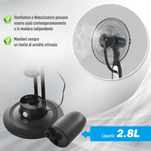 Ανεμιστήρας Υδρονέφωσης με 3 Λειτουργίες και Χρονοδιακόπτη HOMCOM 824-008 - Image 3