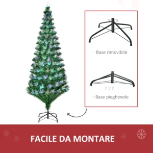 Χριστουγεννιάτικο Δέντρο με 230 Φωτάκια LED και Έγχρωμες Οπτικές Ίνες 180 cm HOMCOM 830-023 - Image 5