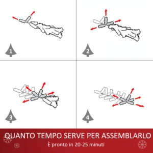 Τεχνητό Χριστουγεννιάτικο Δέντρο με 454 Κλαδιά και Αποσπώμενη Βάση 150 cm HOMCOM 830-354 - Image 3