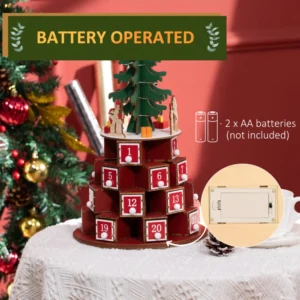 Christmas Cone Advent Calendar με 10 Φωτάκια LED 22 x 22 x 35 cm HOMCOM 830-520V00MX - Image 6