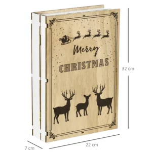 Ξύλινο Christmas Advent Calendar με Χριστουγεννιάτικα Θέματα 22 x 7 x 32 cm HOMCOM 830-521V00MX - Image 2
