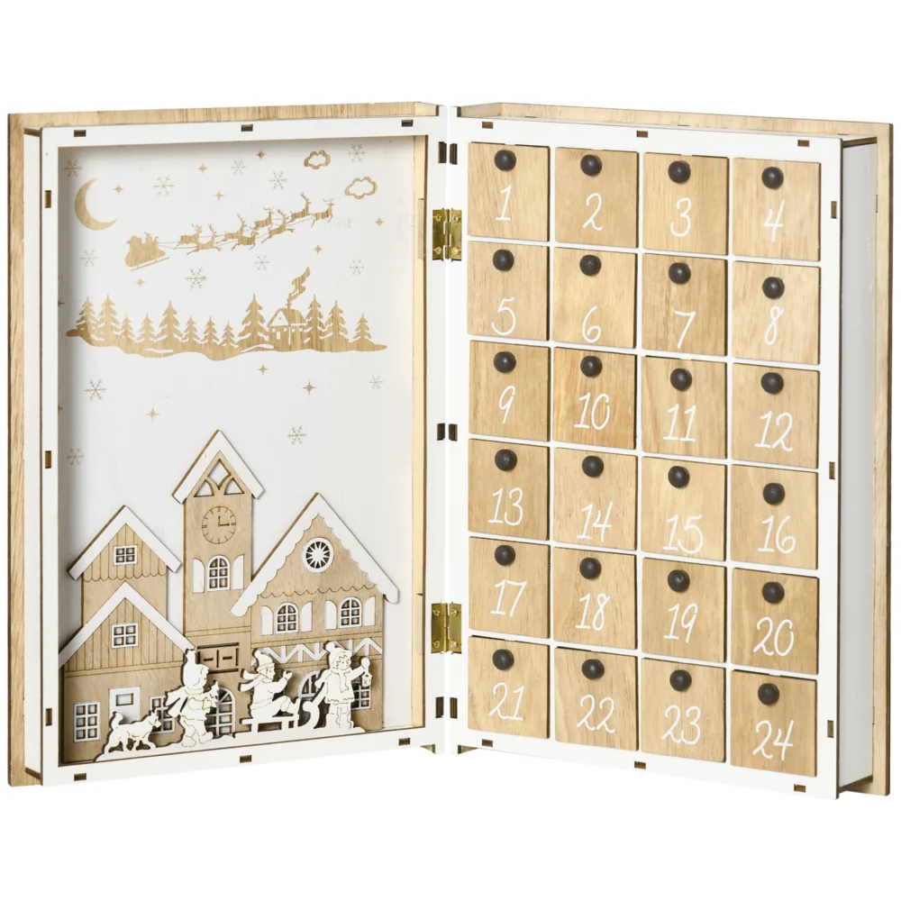 Ξύλινο Christmas Advent Calendar με Χριστουγεννιάτικα Θέματα 22 x 7 x 32 cm HOMCOM 830-521V00MX Ξύλινο Christmas Advent Calendar με Χριστουγεννιάτικα Θέματα 22 x 7 x 32 cm HOMCOM 830-521V00MX