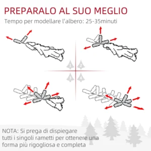 Χιονισμένο Χριστουγεννιάτικο Δέντρο 180 cm με 523 Κλαδιά HOMCOM 830-726V01GN - Image 4