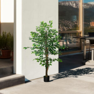HOMCOM Τεχνητό Φυτό Ficus Ύψος 150 cm για χρήση σε εσωτερικούς και εξωτερικούς χώρους με περιλαμβάνεται γλάστρα 830-799V00GN - Image 4