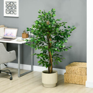 HOMCOM Τεχνητό Φυτό Ficus Ύψος 150 cm για χρήση σε εσωτερικούς και εξωτερικούς χώρους με περιλαμβάνεται γλάστρα 830-799V00GN - Image 5
