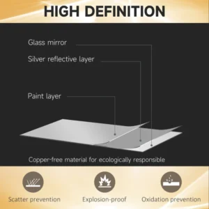 Ορθογώνιος καθρέφτης τοίχου HOMCOM με ρυθμιζόμενα φώτα LED και διακόπτη αφής, 40x120 cm 830-808V50CR - Image 5