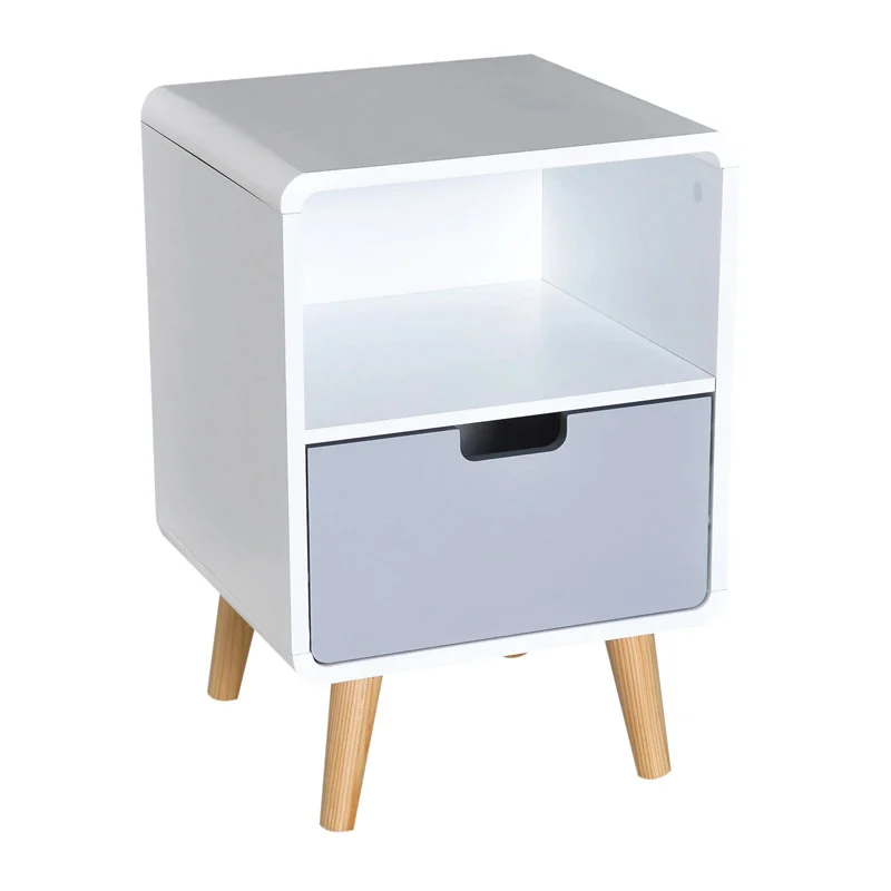 Ξύλινο Κομοδίνο με 1 Συρτάρι και 1 Ράφι 40 x 38 x 58 cm HOMCOM 831-197 Ξύλινο Κομοδίνο με 1 Συρτάρι και 1 Ράφι 40 x 38 x 58 cm HOMCOM 831-197