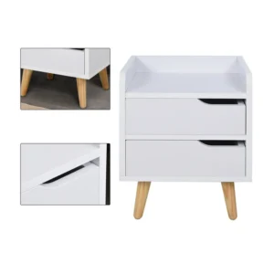 Ξύλινο Κομοδίνο με 2 Συρτάρια 33 x 28 x 42 cm HOMCOM 831-294 - Image 4