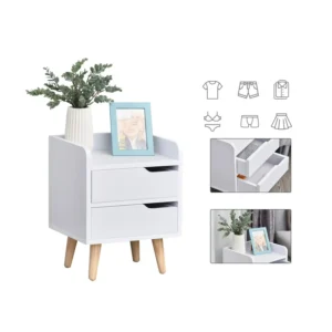 Ξύλινο Κομοδίνο με 2 Συρτάρια 33 x 28 x 42 cm HOMCOM 831-294 - Image 6