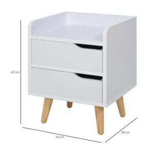 Ξύλινο Κομοδίνο με 2 Συρτάρια 33 x 28 x 42 cm HOMCOM 831-294 - Image 7