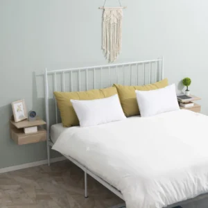 HOMCOM Σετ 2 Μοντέρνα Κρεμαστά Κομοδίνα με Συρτάρι και Ξύλινο Ράφι 35x32x22,5cm, Δρυς 831-338V02AK - Image 4