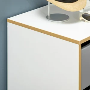 HOMCOM Συρταριέρα μοριοσανίδα και MDF για Υπνοδωμάτιο και Σαλόνι, 75x42x75 cm, Γκρι Λευκό και Καφέ 831-526BN - Image 6