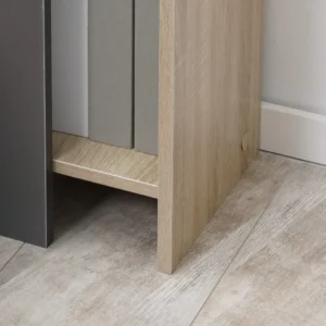 HOMCOM Μοντέρνο Γκρι Κομοδίνο με Ανοιχτό Ράφι, Σετ μοριοσανίδας 2 τεμαχίων για Υπνοδωμάτιο και Σαλόνι, 27x25x60cm 831-570V00GY - Image 7