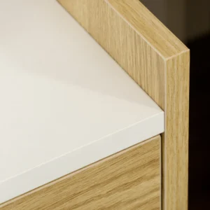 HOMCOM Μοντέρνο κομοδίνο με 2 υποδοχές και θύρες USB και συρτάρι από μοριοσανίδες, 40x40x60cm, Χρώμα ξύλου 831-668V90ND - Image 6