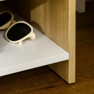 HOMCOM Μοντέρνο κομοδίνο με 2 υποδοχές και θύρες USB και συρτάρι από μοριοσανίδες, 40x40x60cm, Χρώμα ξύλου 831-668V90ND - Image 7