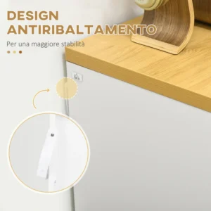 HOMCOM Συρταριέρα με 3 συρτάρια σε λευκή μοριοσανίδα για κρεβατοκάμαρα, γραφείο και σαλόνι, 70x37x75cm 831-671V00WT - Image 4