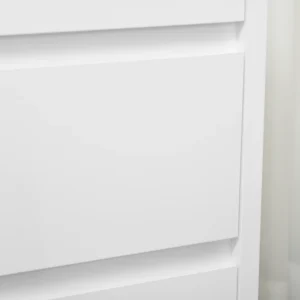 HOMCOM Συρταριέρα με 3 συρτάρια σε λευκή μοριοσανίδα για κρεβατοκάμαρα, γραφείο και σαλόνι, 70x37x75cm 831-671V00WT - Image 6