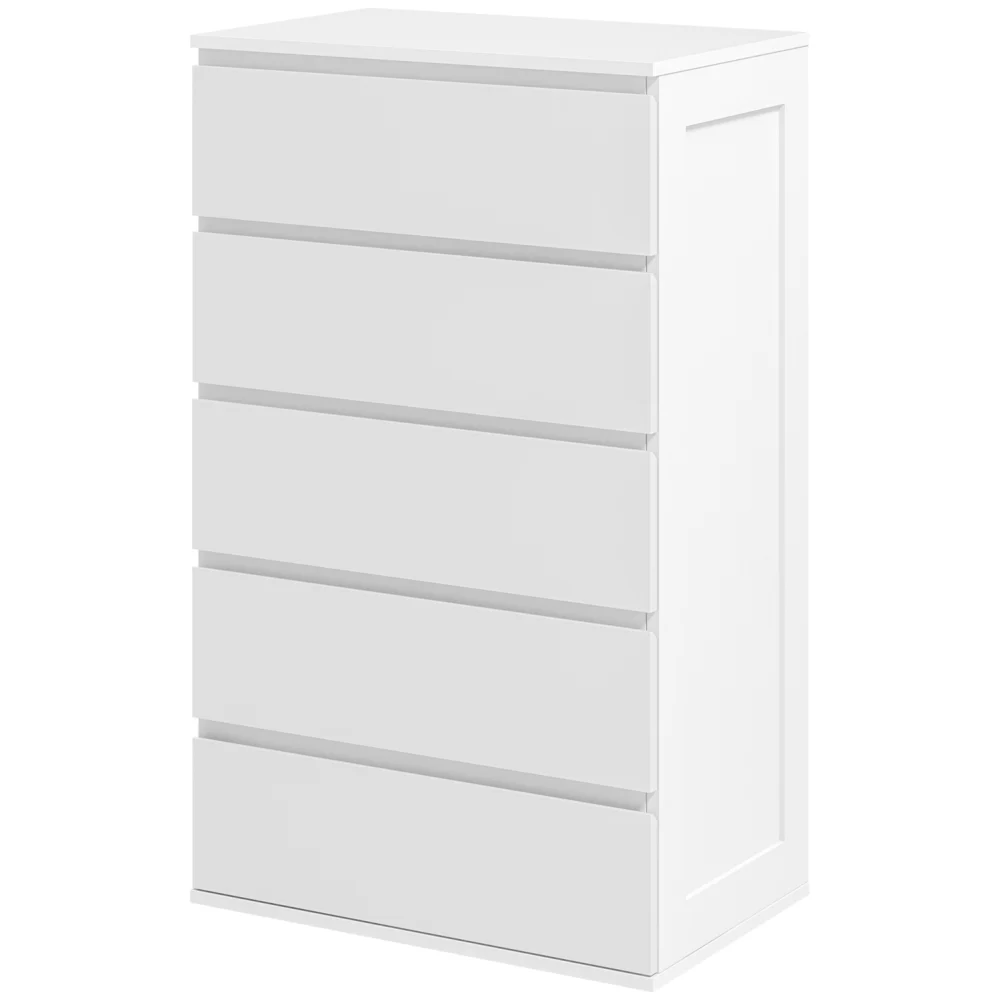 HOMCOM Συρταριέρα με 5 ξύλινα συρτάρια με αυλακωτά χερούλια