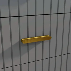 HOMCOM Συρταριέρα 4 Συρτάρια Μοντέρνα σε Ξύλο και Αλουμίνιο 60x40x90 εκ Χρυσό και Σκούρο Γκρι 831-772V81CG - Image 8