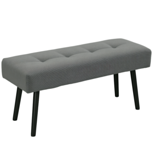 HOMCOM Πάγκος από Βελουτέ Ύφασμα και Ατσάλι 100x36x45 εκ. σε Γκρι Χρώμα 831-908V00GY