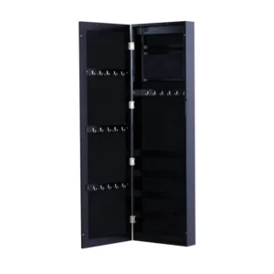 Κρεμαστή Κοσμηματοθήκη Μπιζουτιέρα με Καθρέπτη 37 x 9.5 x 121 cm HOMCOM 833-101BK - Image 3