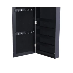 Κρεμαστή Κοσμηματοθήκη Μπιζουτιέρα με Καθρέπτη 37 x 9.5 x 121 cm HOMCOM 833-101BK - Image 6