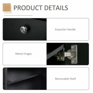 Ντουλάπα παπουτσιών Homcom εξοικονόμηση χώρου κινητή πόρτα εισόδου παπουτσιών μοντέρνα μαύρη ξυλεία 8 θήκες 80x24x120 cm 833-215BK - Image 5